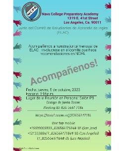 elac meeting flyer spanish